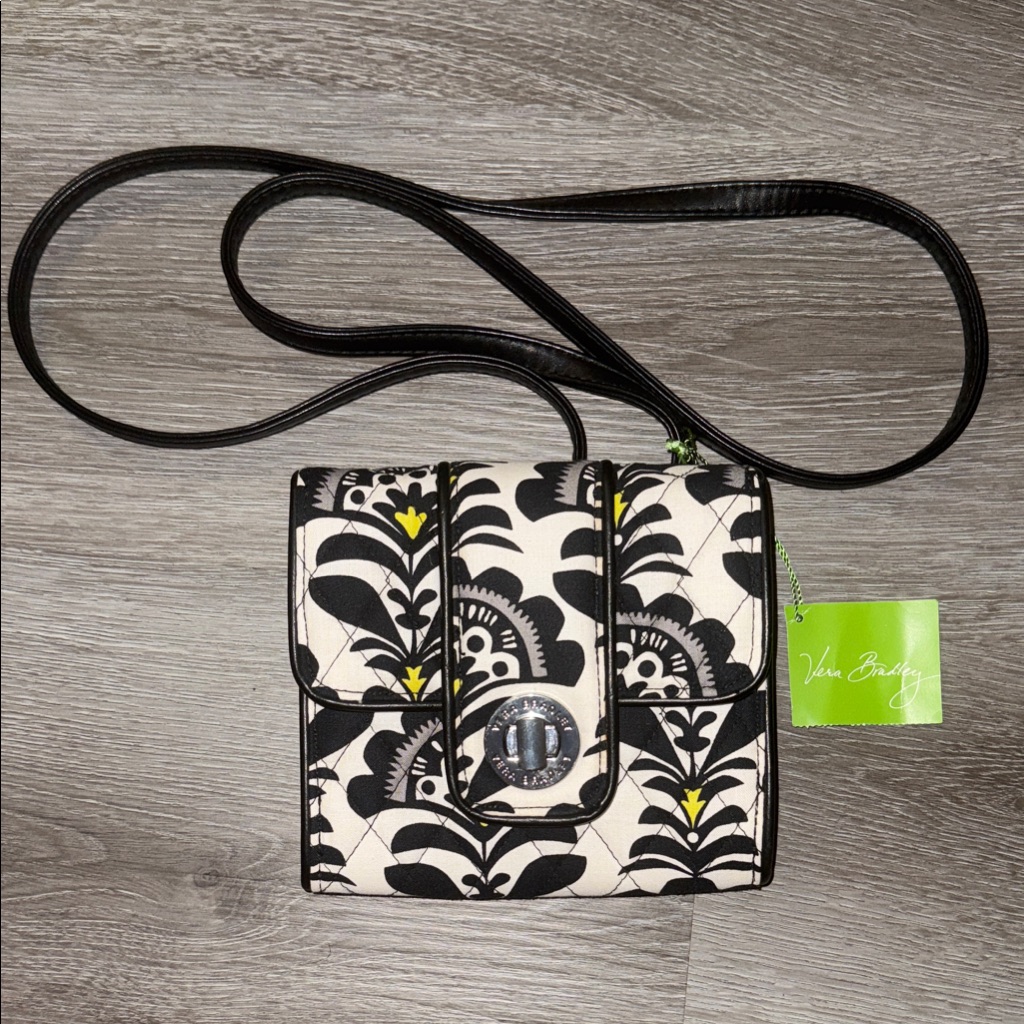 Vera Bradley Mini Turn Lock Crossbody In The Fanfare Print